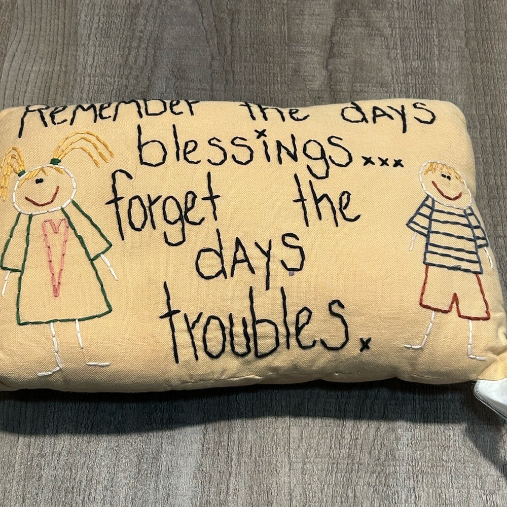 Embroidered Inspirational Pillow